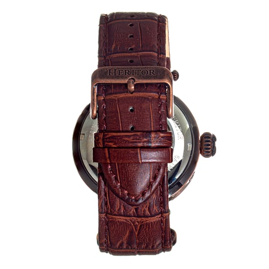 Reloj Automático Heritor Ganzi Semi-Esqueleto con Correa de Cuero - Image 2