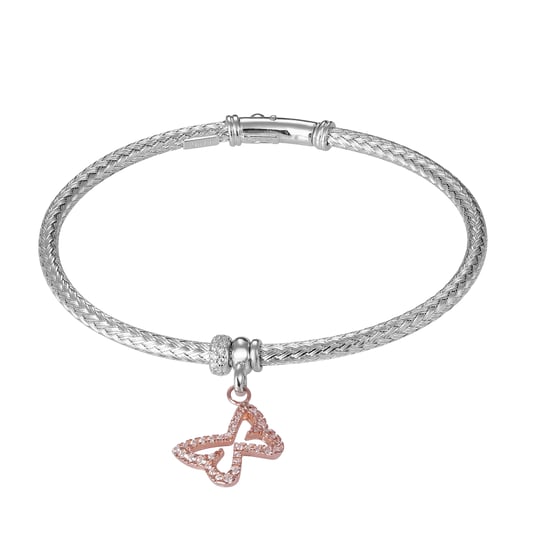 Orphelia Women's 925 Sterling Silver Bracelet - Silver/Rose ZA-7397