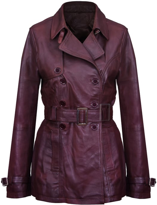 Women's mid-length leather trench coat - Oakham