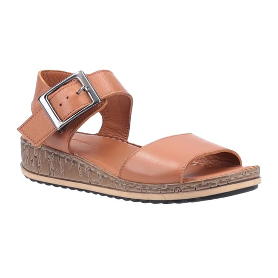 Hush Puppies Womens/Ladies Ellie Leather Wide Sandals (Tan) - Image 3
