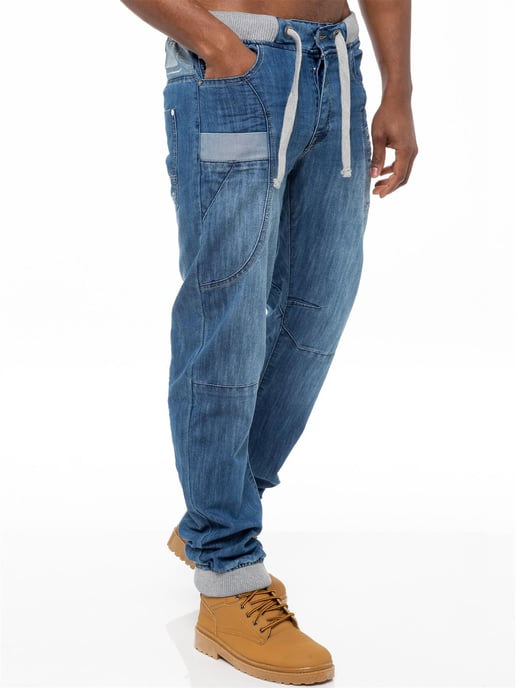 Enzo | Pantalones vaqueros con puños para hombre - Azul - Image 2
