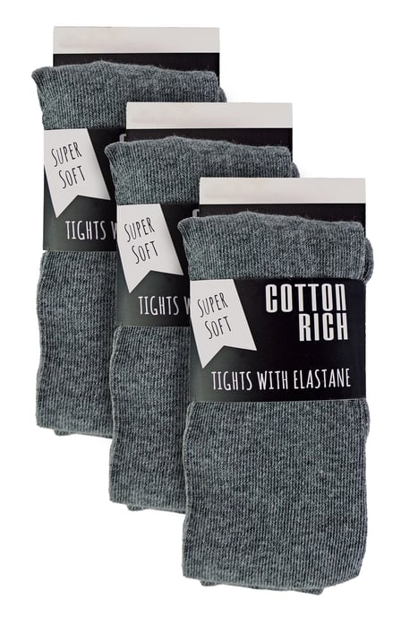 3 Pair Multipack Girls School Tights | Medias opacas para niñas - Gris - Image 2
