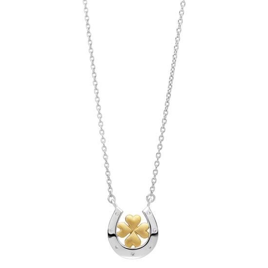 Orphelia 'Signature' Women's 925 Sterling Silver Chain with Pendant - Silver/Gold ZK-7517 - Image 1