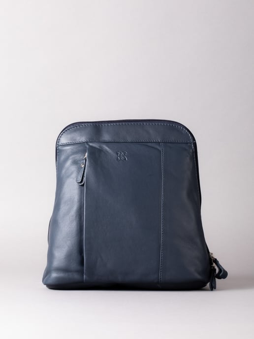 Enderby Leather Backpack in Navy