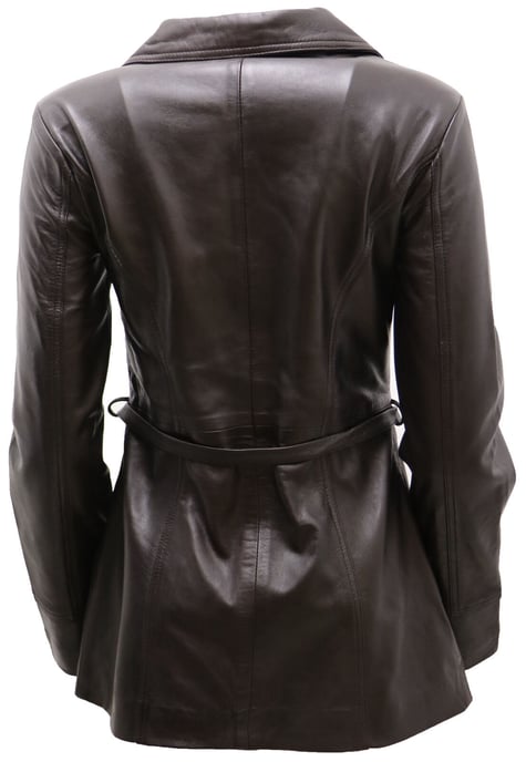 Women's leather biker jacket in Md length - Okehampton