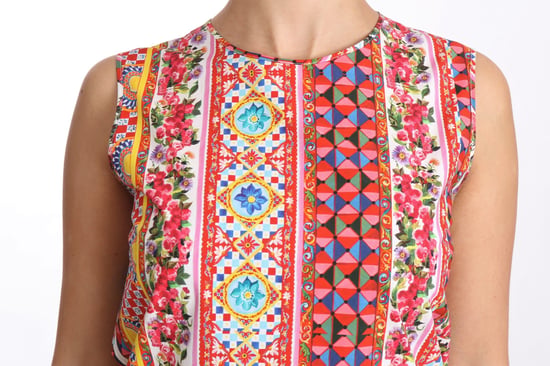 Blusa sin mangas de algodón puro con estampado Carretto de Dolce & Gabbana para mujer - Image 3