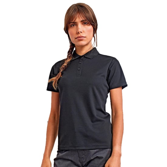 Premier Womens/Ladies Sustainable Polo Shirt (Black)