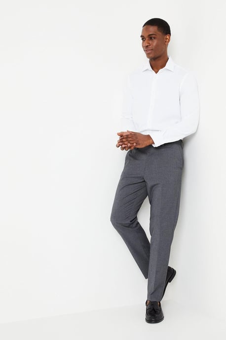 Slim Fit  Long Sleeve Basket Weave Smart Shirt - Image 2