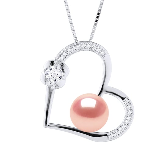 LOVE necklace Freshwater Pearl 8-9mm Rose 925