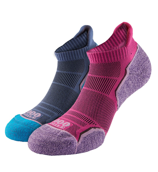 1000 Mile - Pack de 2 calcetines para mujer de una capa, suaves y transpirables - Hot Pink / Lavender - Image 1