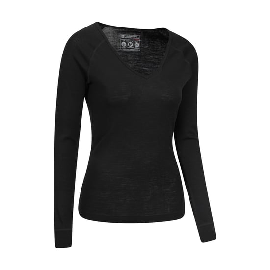 Mountain Warehouse Womens/Ladies Merino Wool V Neck Top (Black) - Image 3