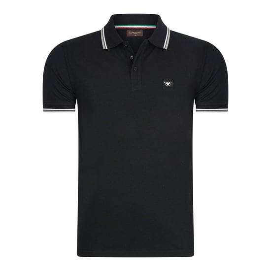Cappuccino Italia Polo SS Polo Applique Pique Negro - Image 1