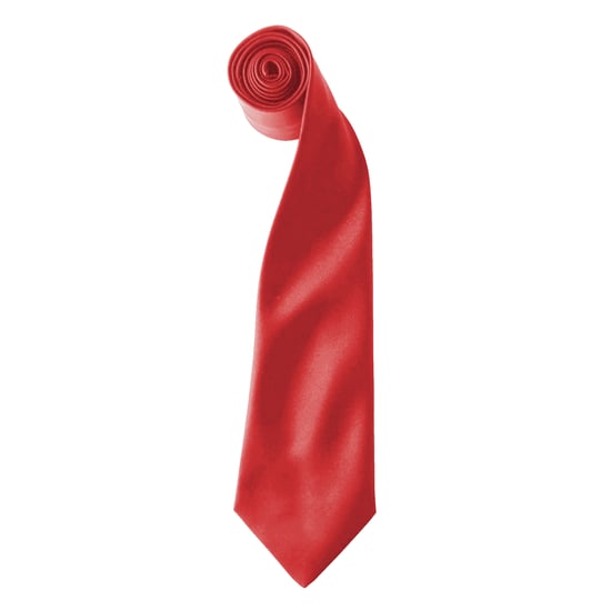 Premier Colours Mens Satin Clip Tie (Pack of 2) (Red) - Image 1