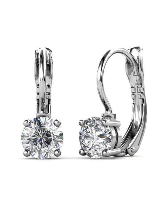 Pendientes Redondos - Plata y Cristal - Image 1