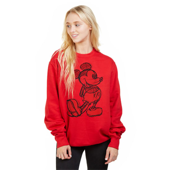 Disney Womens/Ladies Mickey Mouse Sketch Crew Neck Sweatshirt (Red)