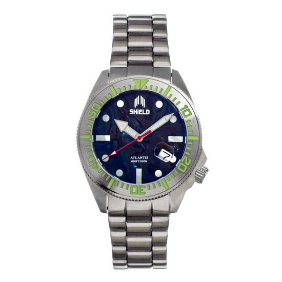 Shield Atlantic Abalone Bracelet Watch w/Date