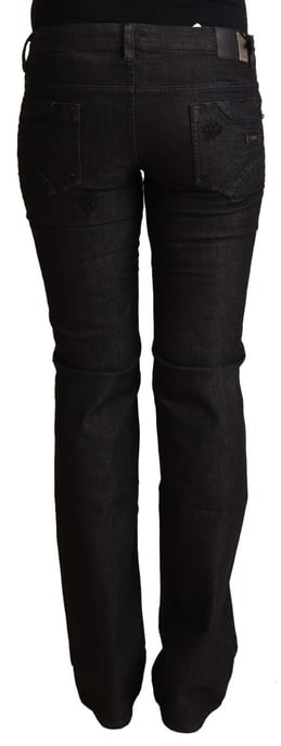 Jeans ajustados de cintura baja de algodón negro para mujer de Costume National - Image 3