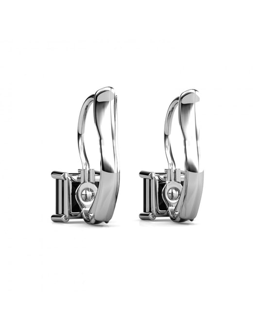 Pendientes Cuadrados - Plata y Negro - Image 6