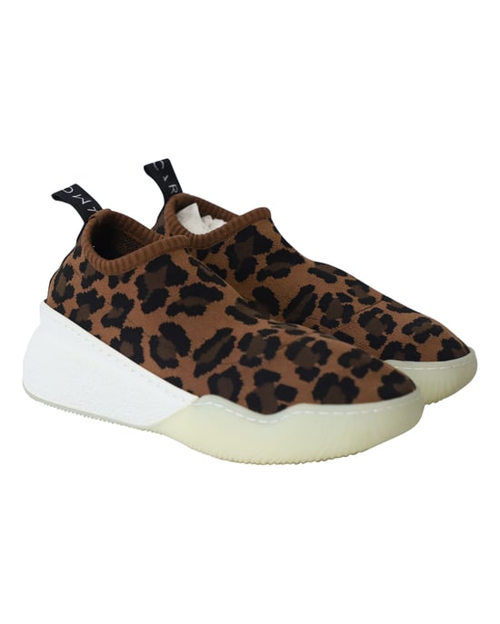 Stella Mccartney Slip-On Sneakers in Leopard Print Jacquard Knit - Image 3