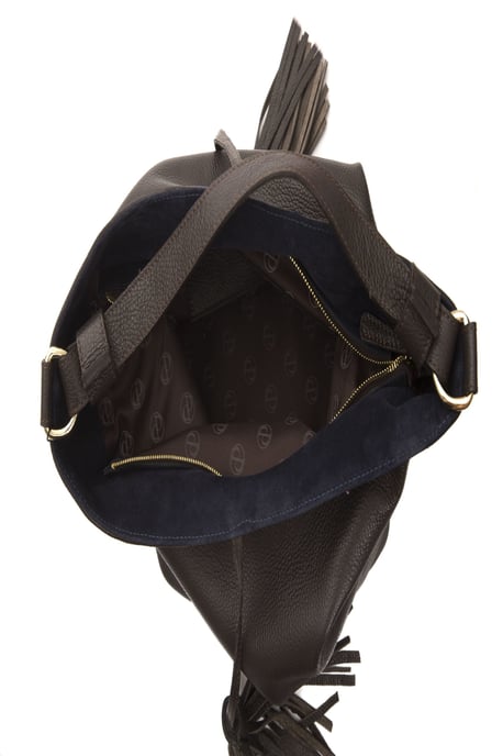 Bolso de hombro de cuero marrón para mujer Donatella Pompei - Image 5