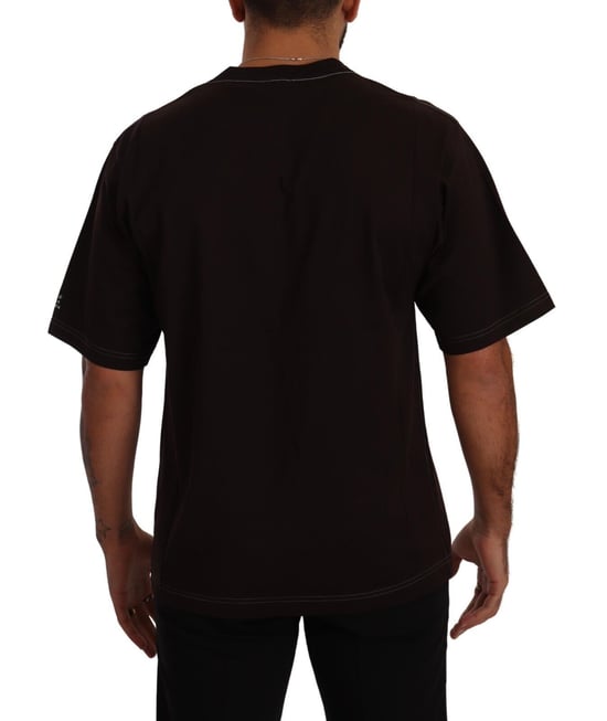 Dolce & Gabbana Elegante T-Shirt de Cuello Redondo para Hombre en Burdeos L'Amore - Image 3
