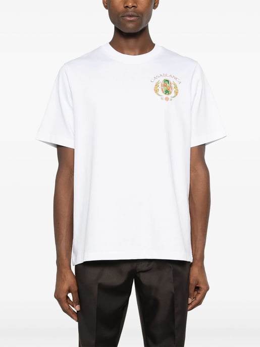 Camiseta estampada Casablanca Joyaux D'Afrique Tennis Club en blanco - Image 2