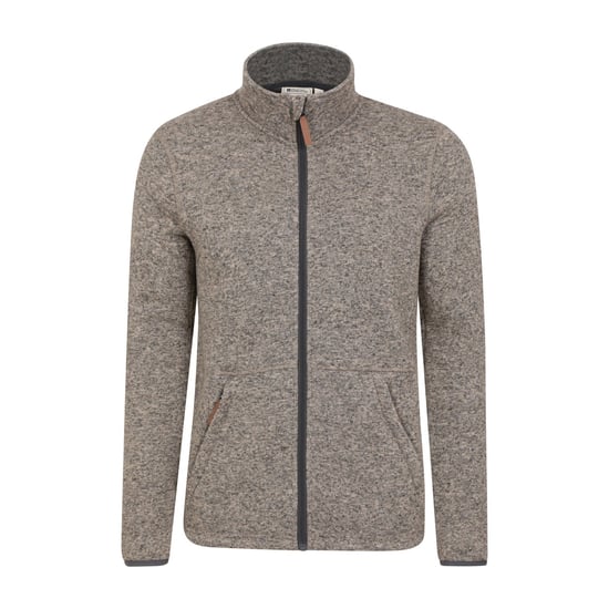 Mountain Warehouse Mens Idris III Full Zip Fleece Jacket (Beige) - Image 1