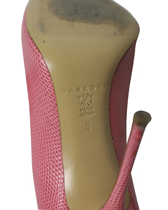 Casadei Pointed Stiletto Heels in Pink Leather - Image 6