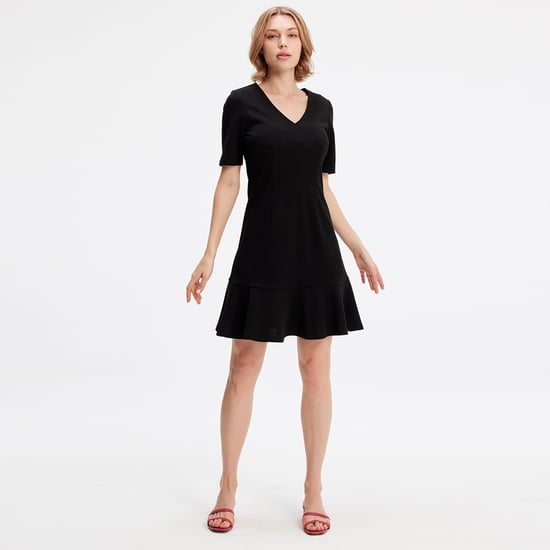Minimalist trapeze jersey dress - Image 2