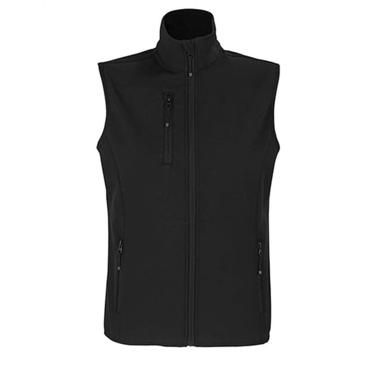 SOLS Womens/Ladies Falcon Softshell Zipped Body Warmer (Black) - Image 1