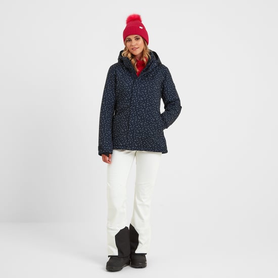 Eva Womens Ski Jacket Dark Indigo Confetti Print