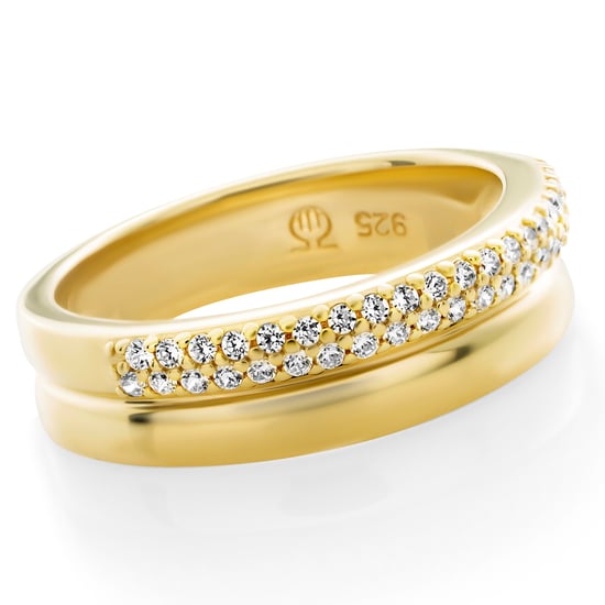 Orphelia 'Emily' Women's 925 Sterling Silver Ring - Gold ZR-7581/G - Image 2