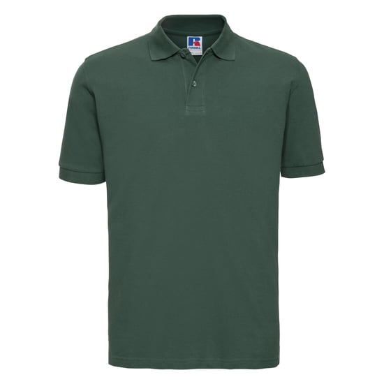 Russell Mens 100% Cotton Short Sleeve Polo Shirt (Bottle Green) - Image 1