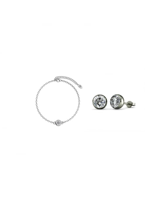 Conjunto Luna con Piedra de Nacimiento - Plata y Cristal - Image 1