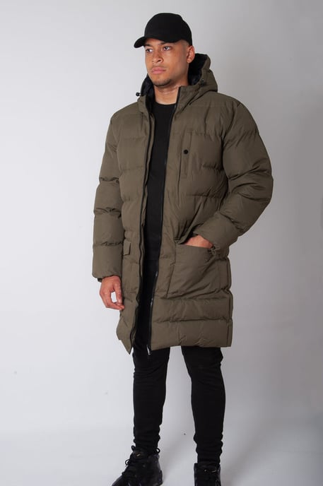 Soulstar Men's AG04 Longline Padded Puffer Jacket