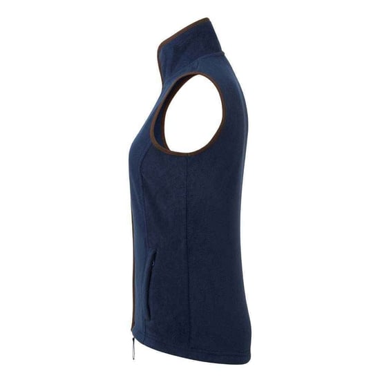 Premier Womens/Ladies Artisan Fleece Gilet (Navy/Brown) - Image 2