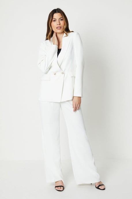 Button Detail Occasion Wide Leg Trouser