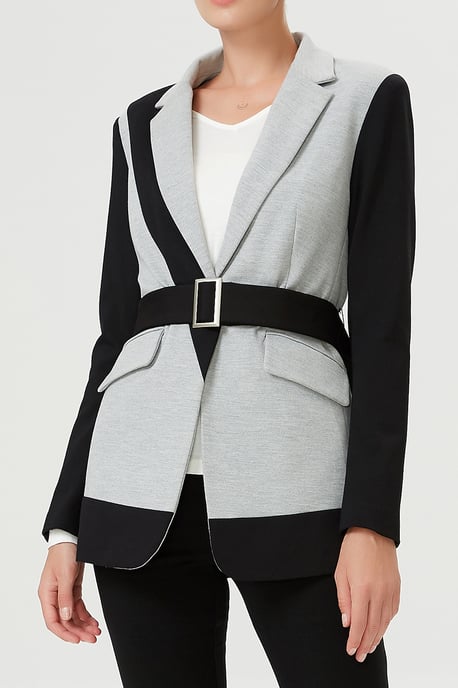Color block blazer in jersey - Image 2