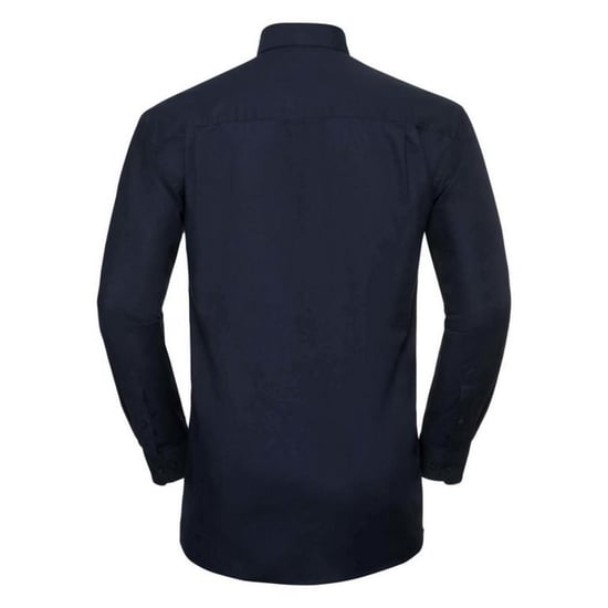 Russell Collection Mens Long Sleeve Easy Care Oxford Shirt (Bright Navy)