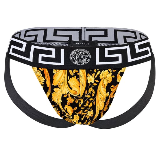 Versace Stretch Organic Jersey Barocco All Over Jockstrap - Image 1