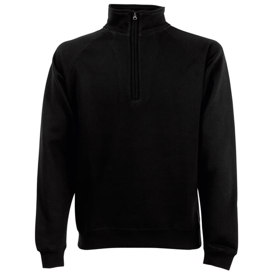 Fruit Of The Loom Mens Premium 70/30 Zip Neck Sweatshirt (Black) - Image 1