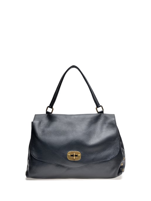 Anna Luchini SS22 AL 1766 Black Leather Bag