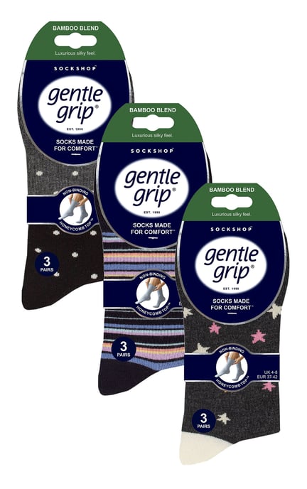 Paquete de 9 Calcetines de Bambú para Mujer | Agarre Suave | Calcetines Extra Anchos Suaves y No Elásticos - Multicolor - Image 2