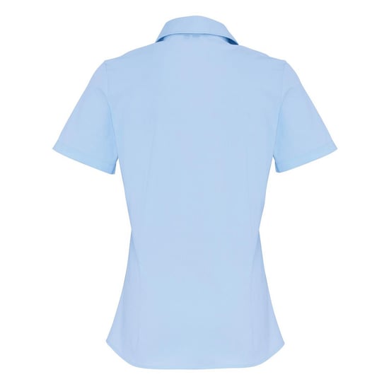 Premier Womens/Ladies Stretch Short-Sleeved Formal Shirt (Pale Blue) - Image 2