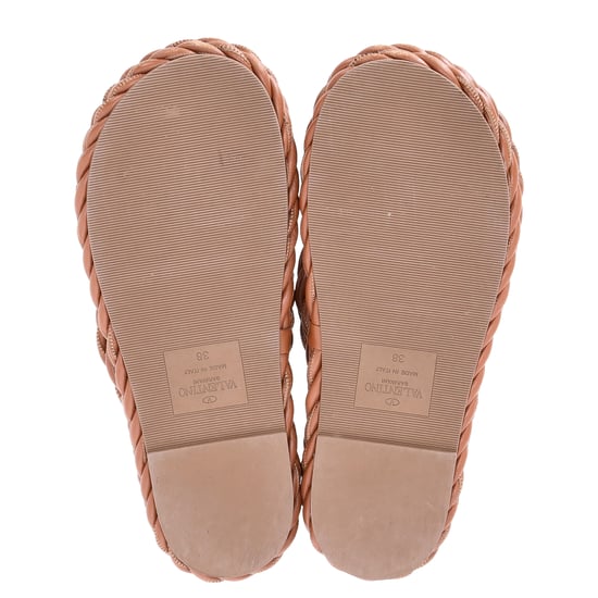 Valentino The Rope Twisted Strap Sandals in Brown Leather - Image 6