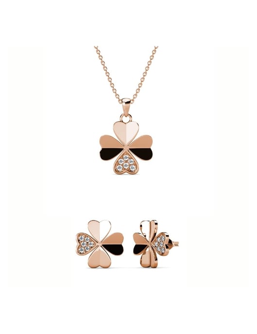 Conjuntos de pétalos de trébol - Oro rosa y cristal - Image 1