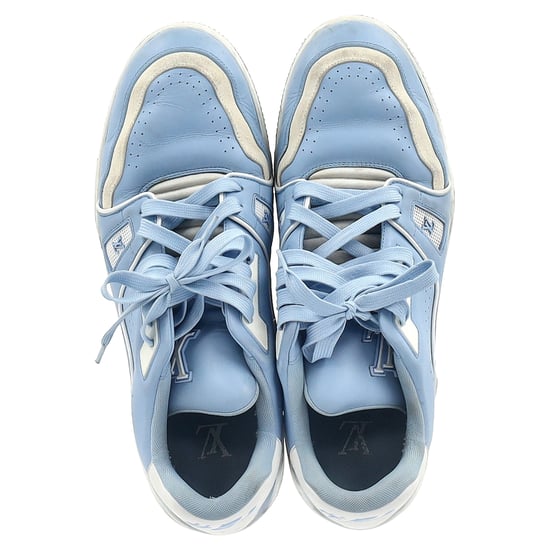 Louis Vuitton LV Trainers inLight Blue Leather - Image 3