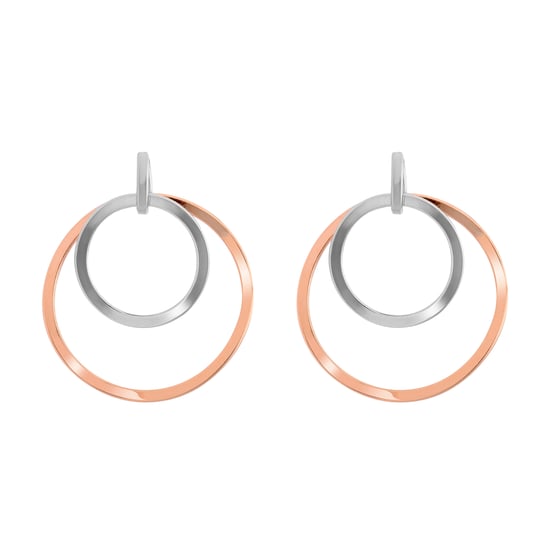 Orphelia 'Margot' Women's 925 Sterling Silver Drop Earrings - Silver/Rose ZO-7387 - Image 1