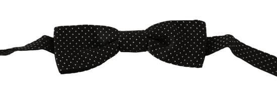Pajarita para hombre Dolce & Gabbana de seda negra con lunares ajustable al cuello Papillon - Image 2