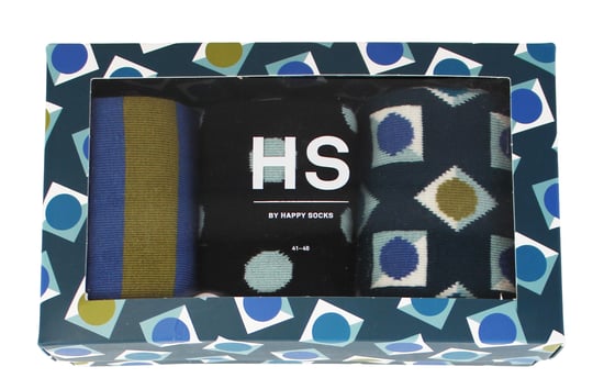 HS by Happy Socks - Calcetines de vestir para hombre en caja de regalo de 3 unidades - Cuadrados - Image 2